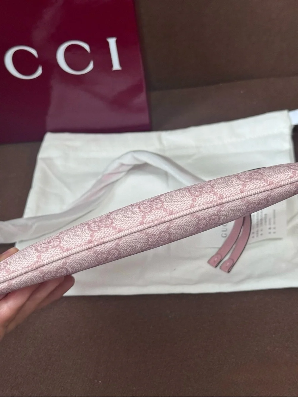 New! Gucci Light Pink Monogram Shoulder Bag